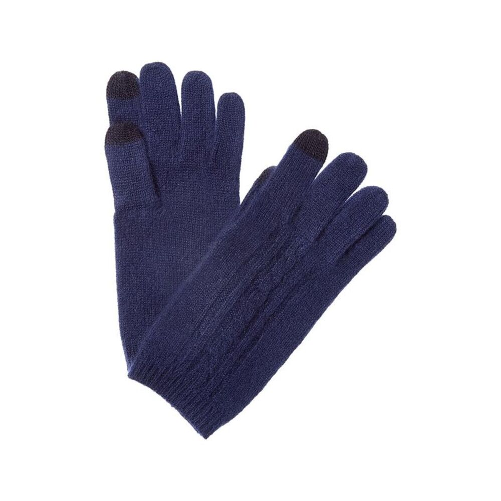 Phenix Placed Cable Touch Tech Cashmere Gloves, Blue